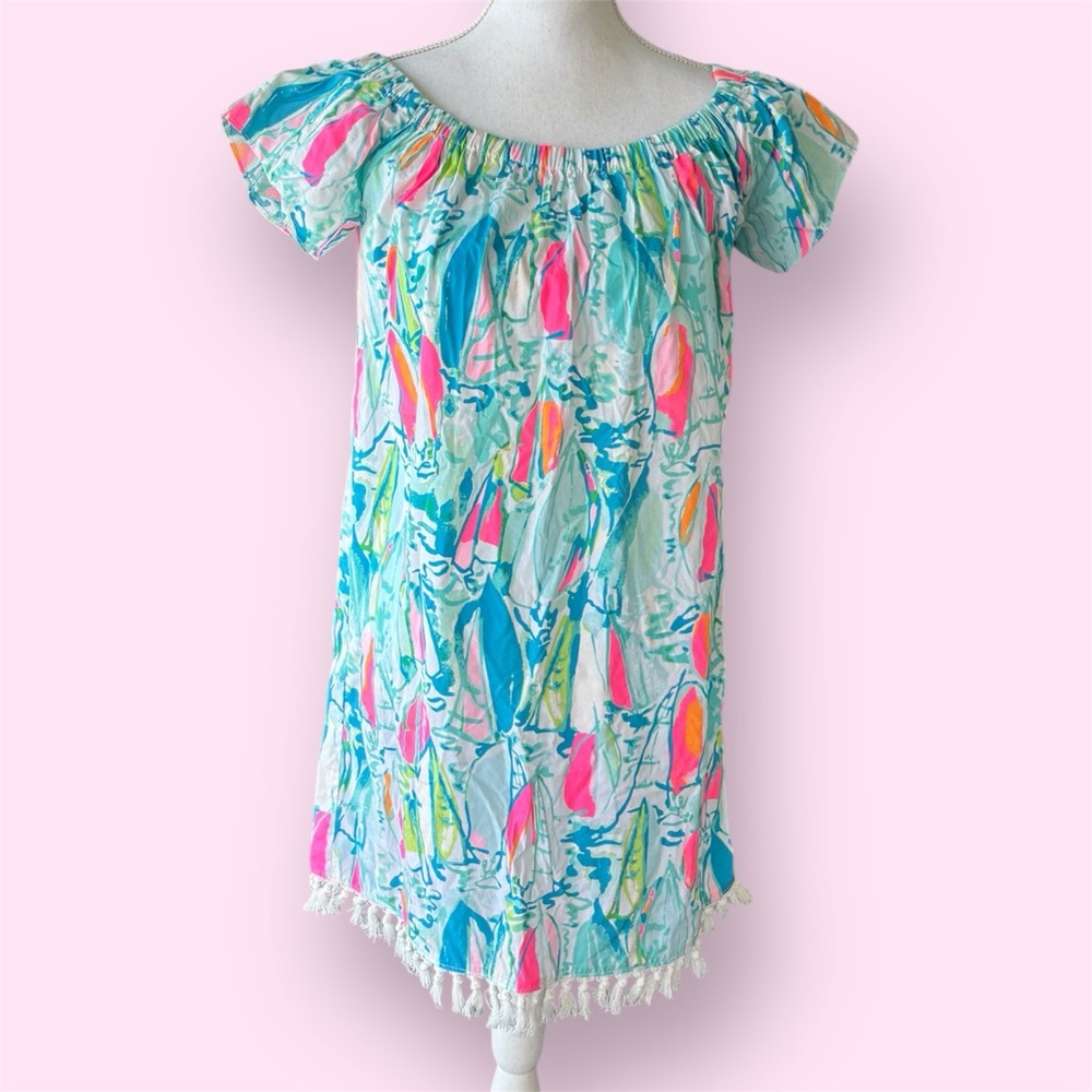 Lilly Pulitzer Marble off the shoulder - Sunglow Beach and Bae dress